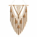 Arazzo da parete in macramè 50 x 100 cm cotone beige/marrone stile bohémien