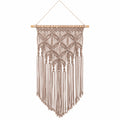 Arazzo da parete 50 x 100 cm in cotone beige con frange stile boho