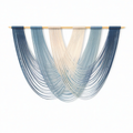 Arazzo da parete 110 x 95 cm in cotone blu e beige con asta in legno stile boho