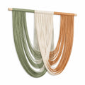 Arazzo da parete 90 x 100 cm in cotone verde salvia avorio terracotta - decorazione boho