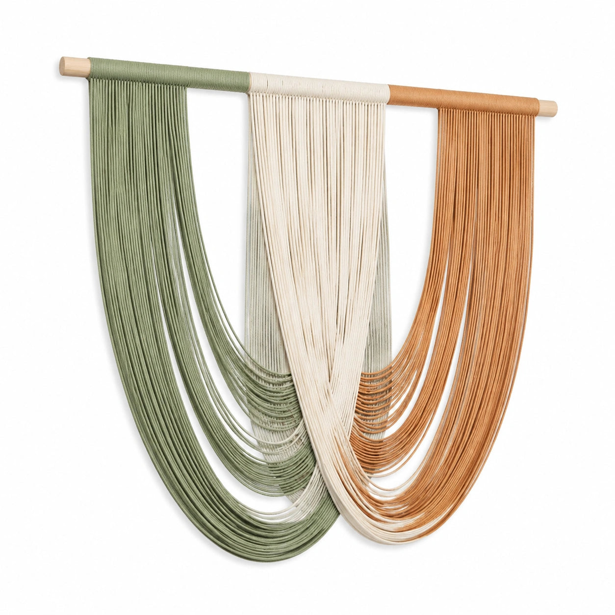 Arazzo da parete 90 x 100 cm in cotone verde salvia avorio terracotta - decorazione boho