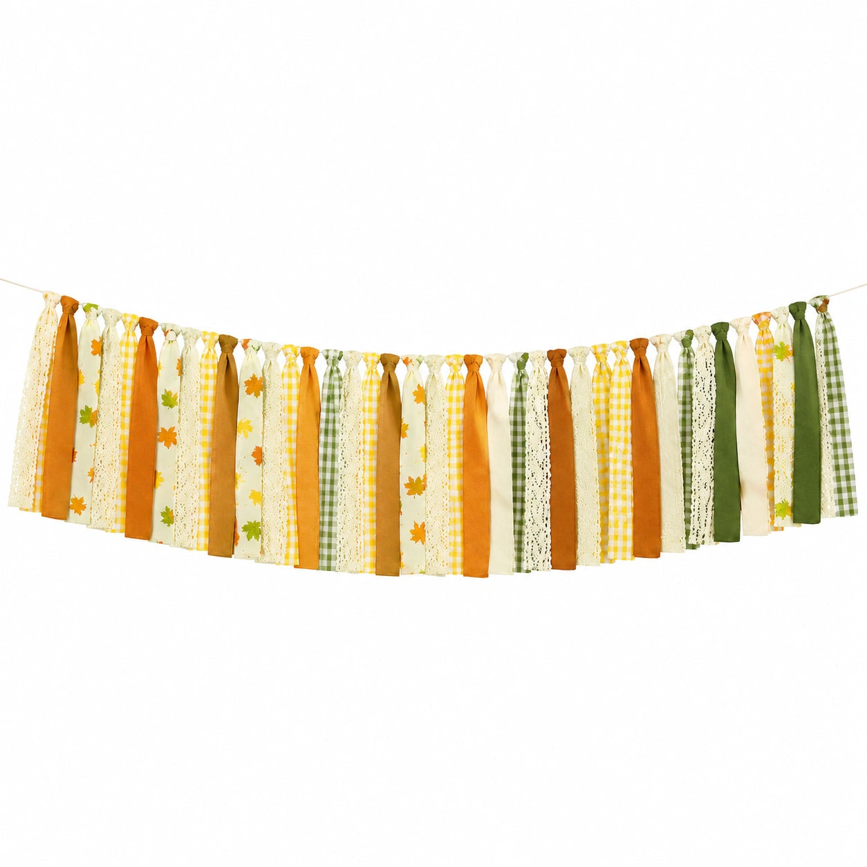 Ghirlanda decorativa in tessuto 150 x 30 cm multicolore stile autunnale